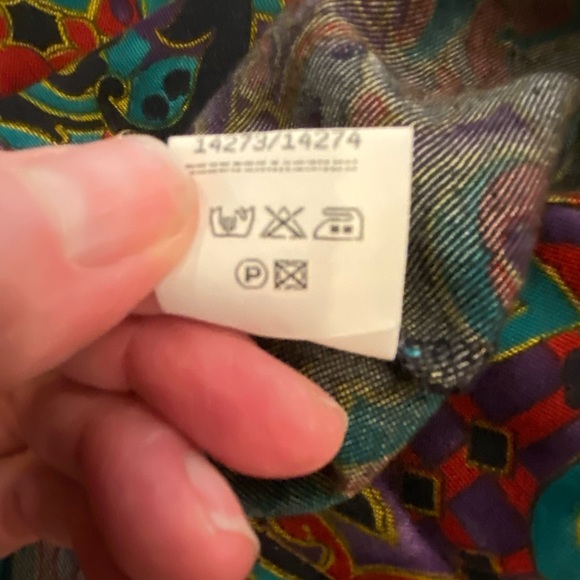 Geiger  Vintage Womens 2 Pc Set Shirt & Skirt  / Green Red   Purple Print / 38 - Picture 16 of 16